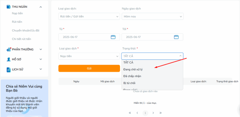 Kiểm tra lịch sử nạp tiền BK8 bằng crypto