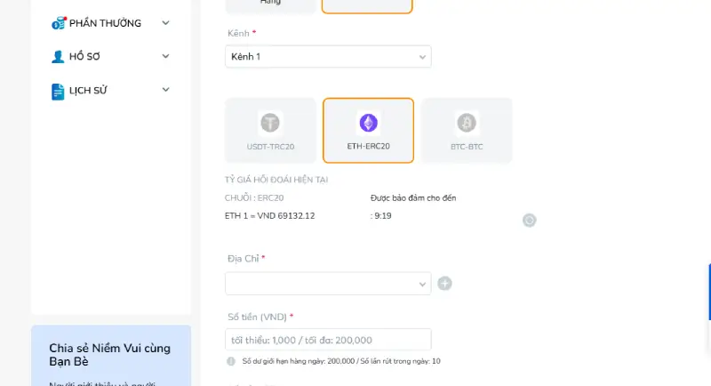 Nhập đúng thông tin rút tại BK8