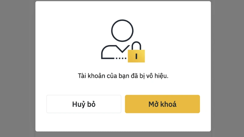 Trường hợp bị khóa tài khoản