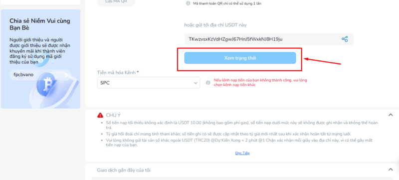 Xác nhận đúng thông tin mã ví