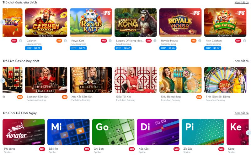 Kho trò chơi tại BK8 đa dạng và đẳng cấp quốc tế